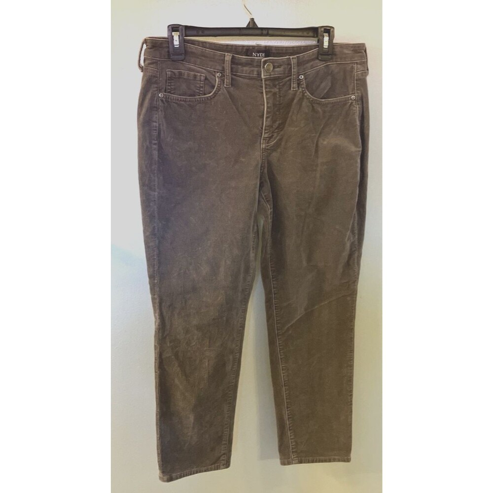 NYDJ Womens Petite Gray Corduroy Pants Size 8P